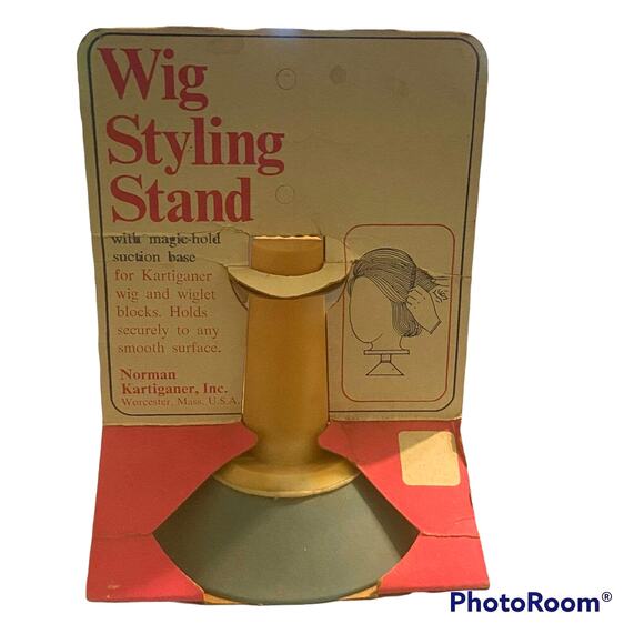 Wig Styling Stand Blue Plastic Suction Base Movie Prop Vintage USA Made READ - Picture 1 of 6